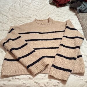 Altar'd State Cream and Black Striped Sweater